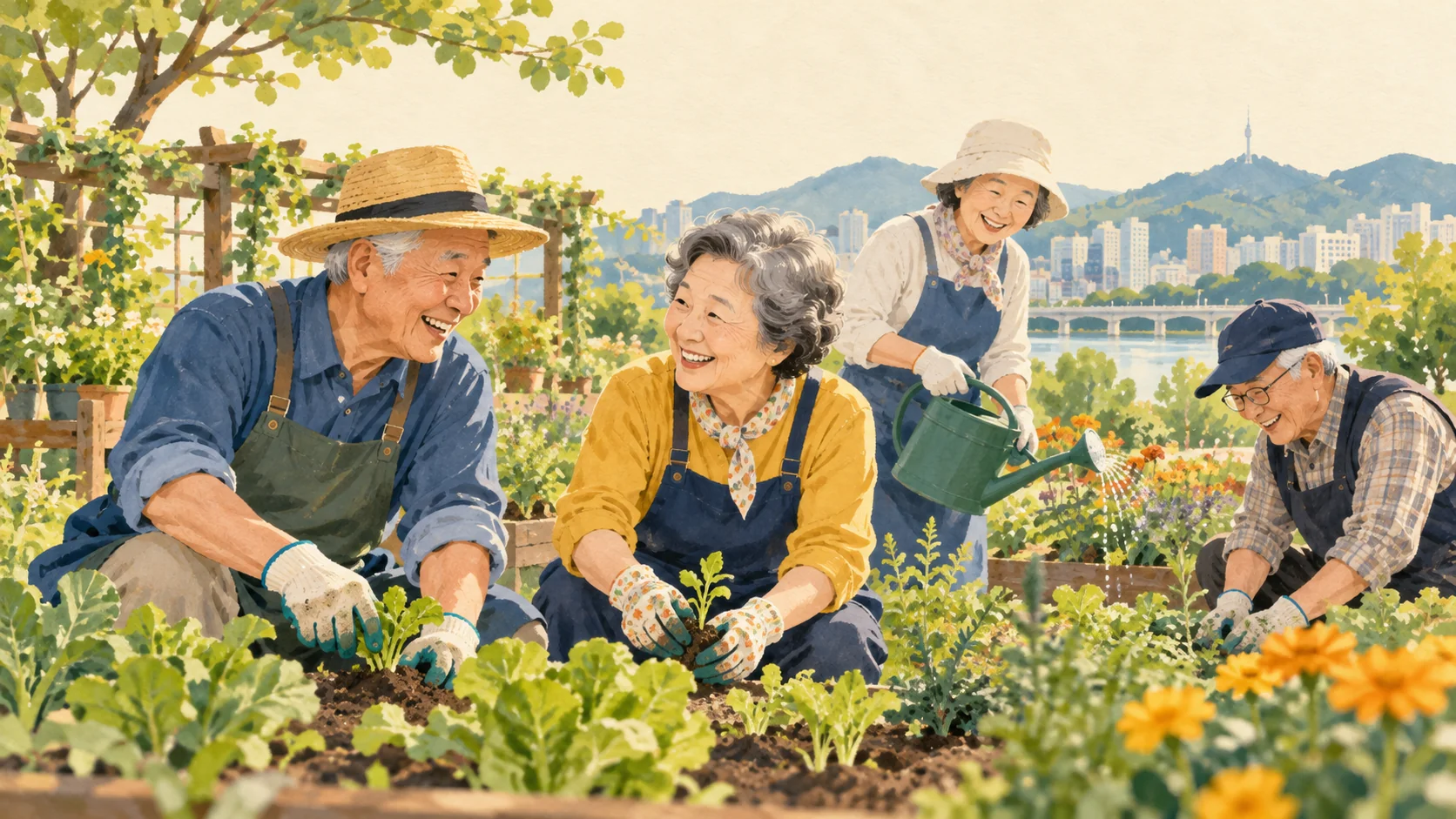노인일자리 모집공고 찾고 준비하는 방법 관련 일러스트