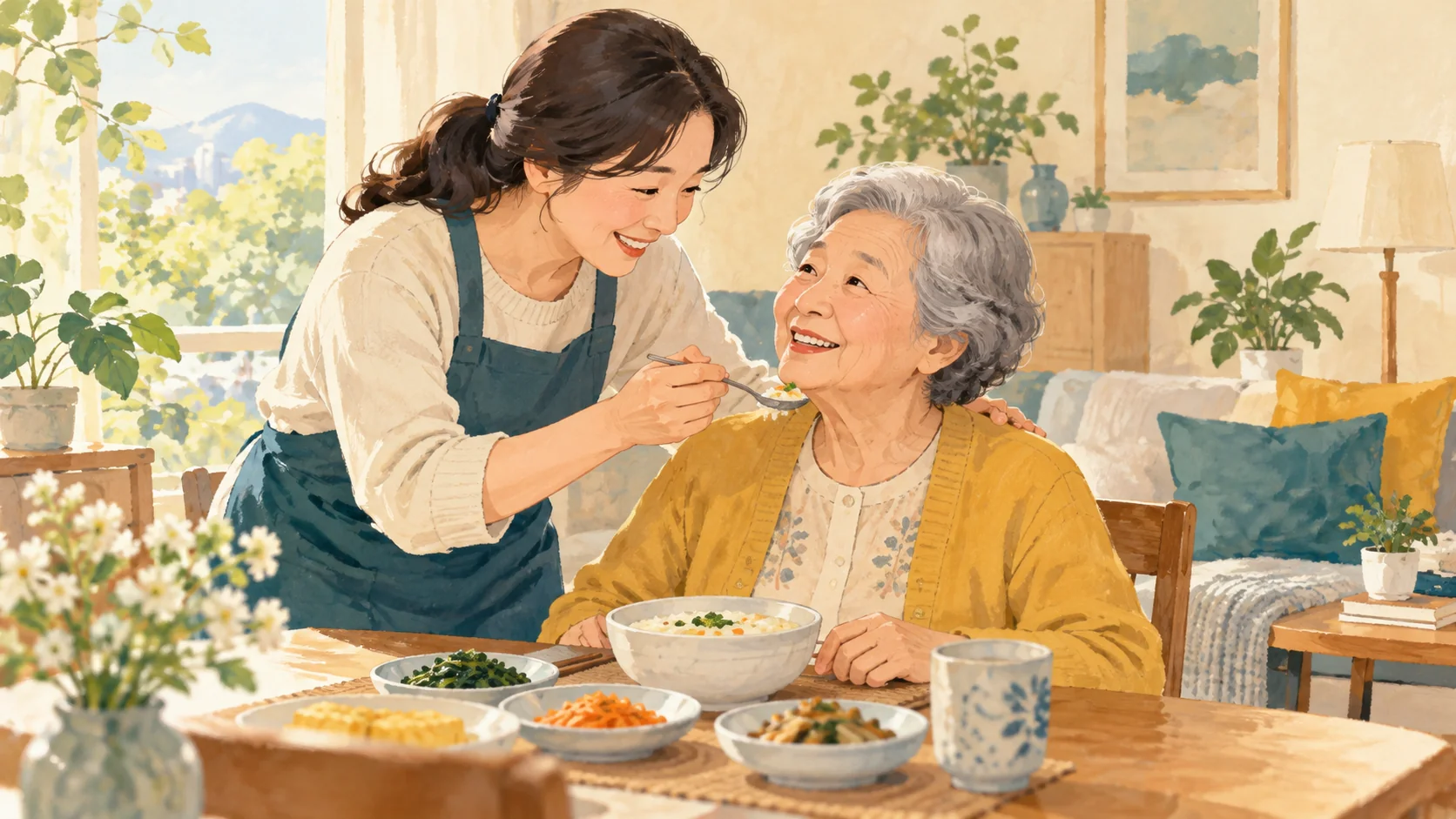 부모님 돌봄이 필요할 때 상담처 찾는 순서 관련 일러스트