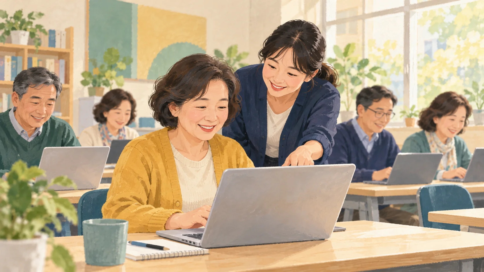 국민내일배움카드 발급부터 훈련과정 선택까지 관련 일러스트